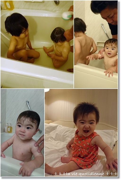 【帰省の記録】王子、フラガールのセンターに!?姫の入浴シーン(笑)_a0348473_00260583.jpg