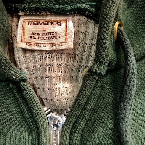 1970s \" MAVERICK \" 82% COTTON 18% POLY VINTAGE ZIP UP - SWEAT PARKA - サーマルライニング付き._d0172088_16201644.jpg