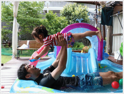 孫たちの、大分5泊6日の夏休み その3プール編完結だよ~&さくらと大のバトル&今日の家ごはん_b0175688_19485738.gif