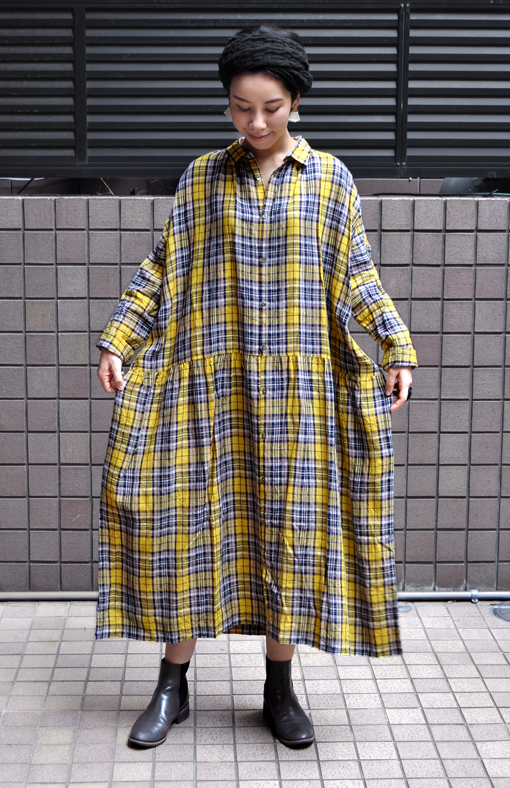 リネンタータン ワイドギャザーシャツワンピース / ICHI リネンタータン ワイドギャザーシャツワンピース / ICHI