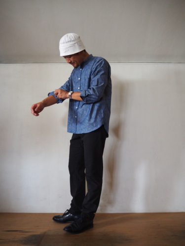 男気上がる BAND collar shirts_e0357389_15110577.jpg