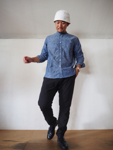 男気上がる BAND collar shirts_e0357389_15110717.jpg