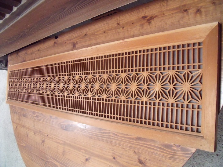 都内で 蔵c7698】建具 欄間 組子細工 一枚 ほそい 建具