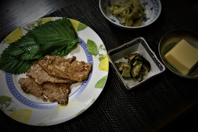 家庭菜園の野菜を使った 夏の 今夜の夕飯 今夜の夕食