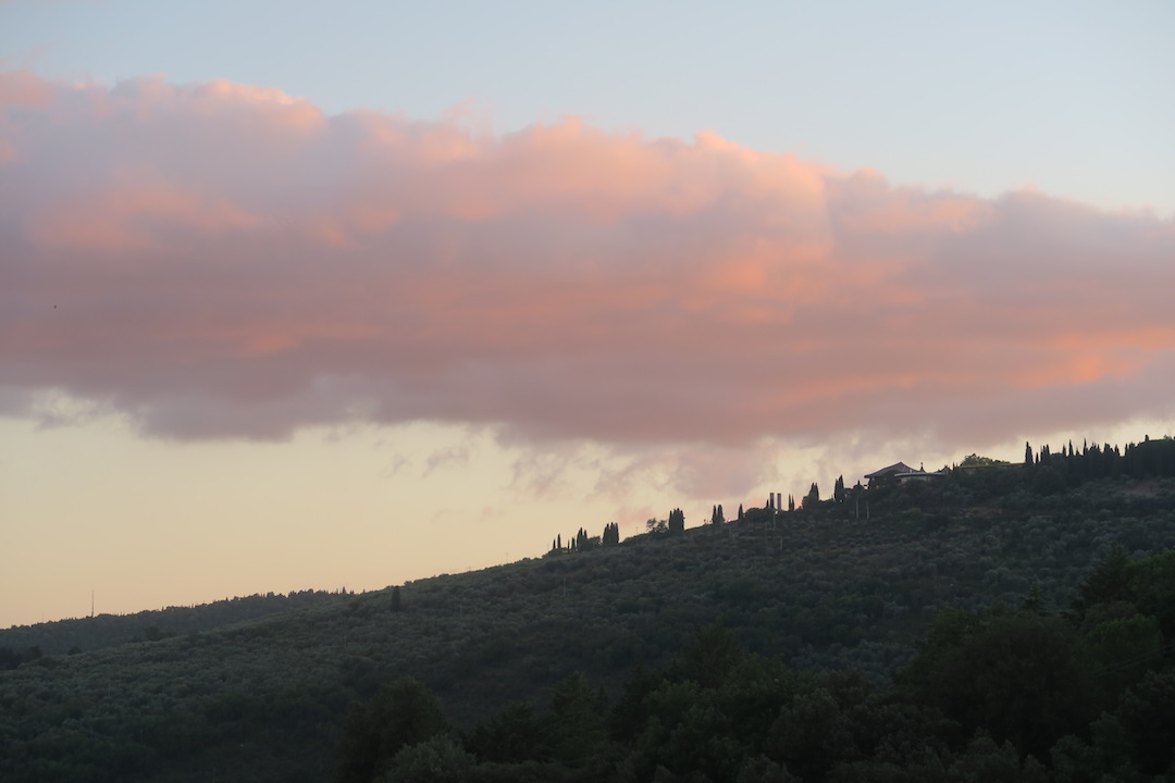桜色の夕雲の中に白い月_f0234936_4371983.jpg