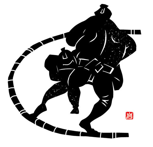 大相撲秋場所 切り絵 筆文字 四千万歩