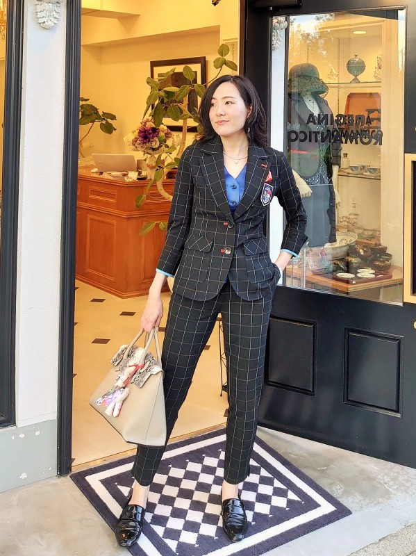 新品同様】38 Regina Romanticoピンク茶系豹柄スーツ