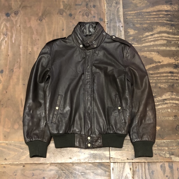 80s　レア　LE BUFFLE 　ユーロ　レザージャケット　革ジャン　黒茶色 80's~ 