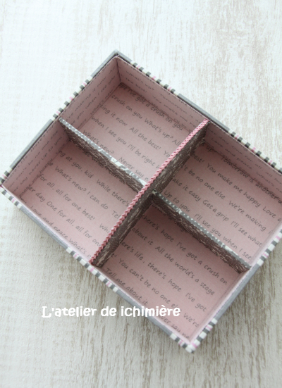 十字仕切りのbox Sep 5 Ichimiereカルトナージュと手づくりの時間