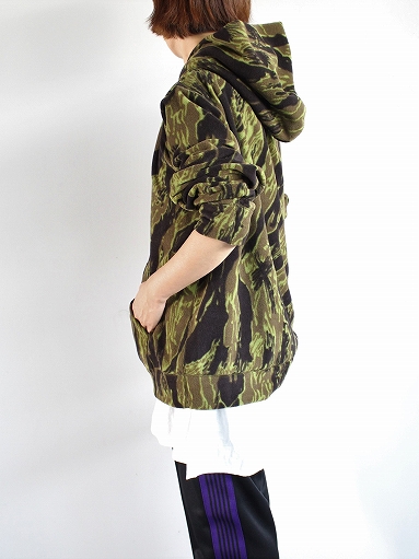 Needles Sportswear Warm-Up Hoodie - Poly Fleece / Tiger Camo