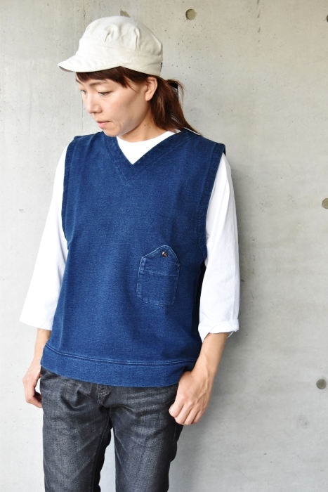 Indigo SWEAT VEST_d0152280_04391784.jpg