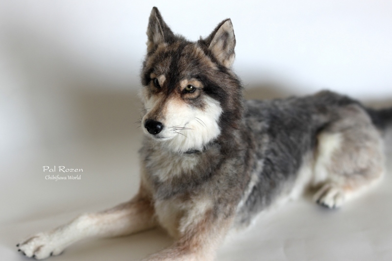 ギフト 羊毛フェルト ハンドメイド ハイイロオオカミ 狼 ウルフドッグ
