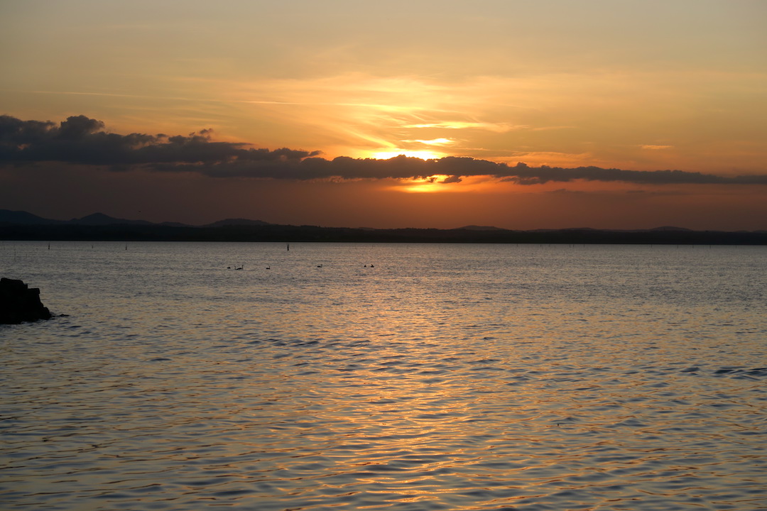 夕日と月と白鳥のトラジメーノ湖_f0234936_729012.jpg