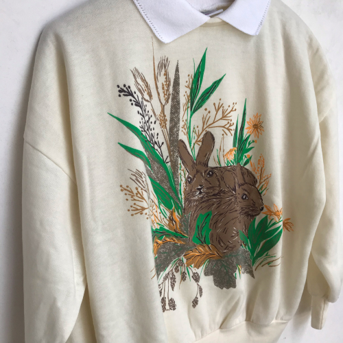 80\'s〜 Rabbit Graphic Collar Design Sweat&#128149;_a0182112_12321204.jpg