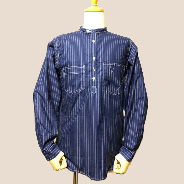 Dapper\'s LOT1342Classical Stand Collar Pullover Work Shirts|_c0144020_17263854.jpg