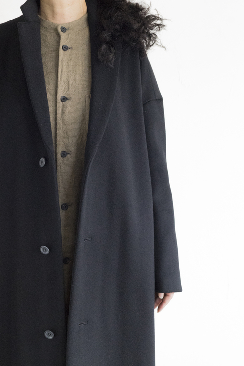 ゴーシュ リネンシルクマット コートワンピース (カーキ) : un.regard