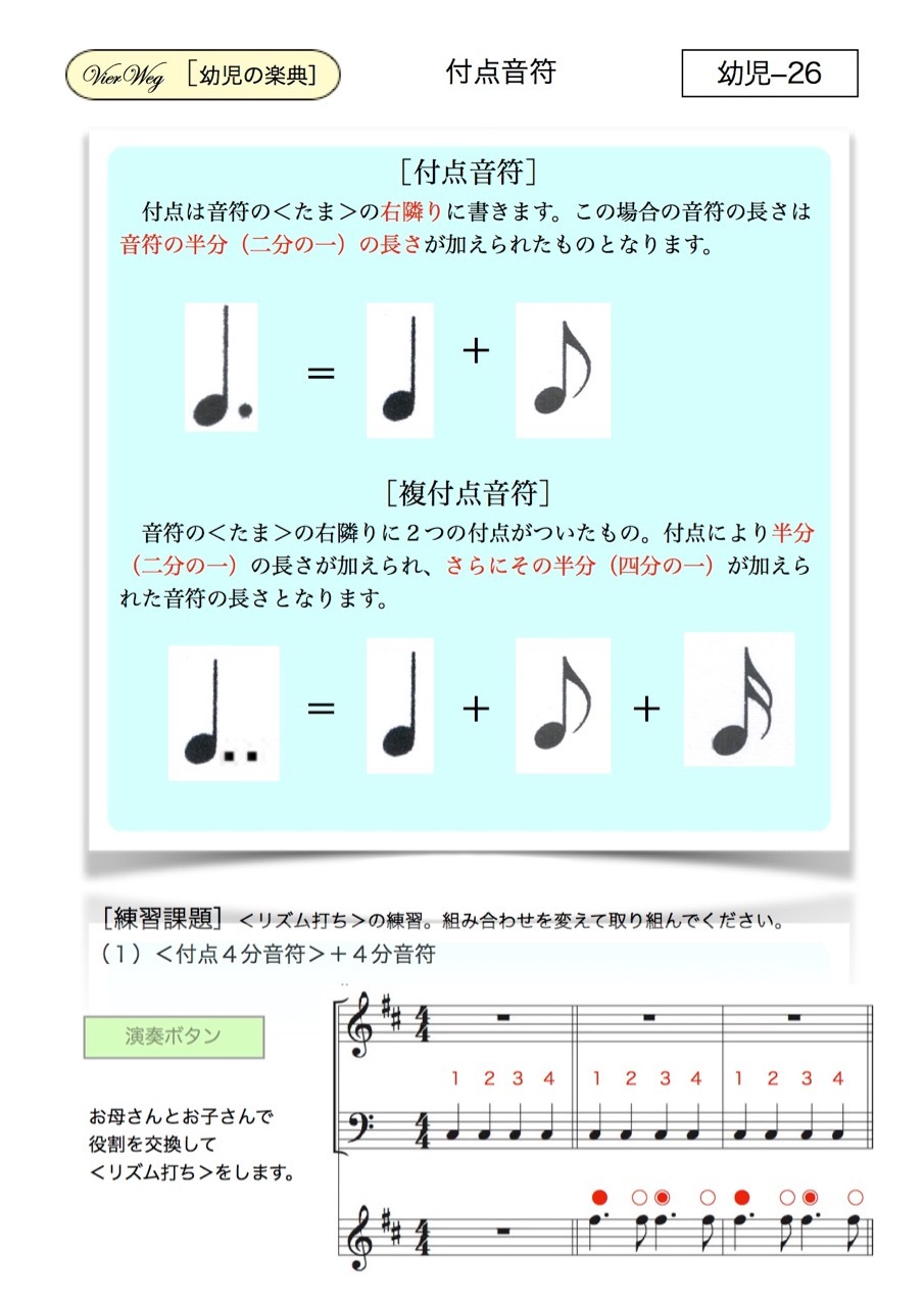 お母さんと幼児の為の楽典 26 付点音符 最新情報 お母さんと幼児の為の楽典 26 付点音符 最新情報