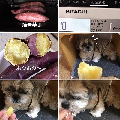 届いた生地と焼き芋と贅沢フード。_f0372998_22221163.jpg