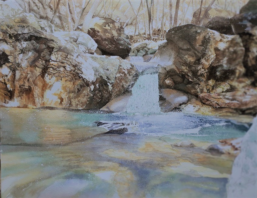 風景画　作:滝洋子 『化石』　縦84cm✖️横100cm✖️6cm 風景画 作:滝洋子 『化石』 縦84cm✖️横100cm✖️6cm 油彩画 滝