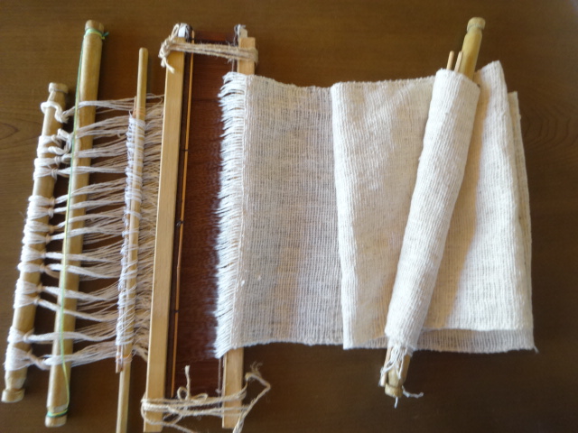 手紡ぎの綿で布巾を織る ゆうゆう覚書