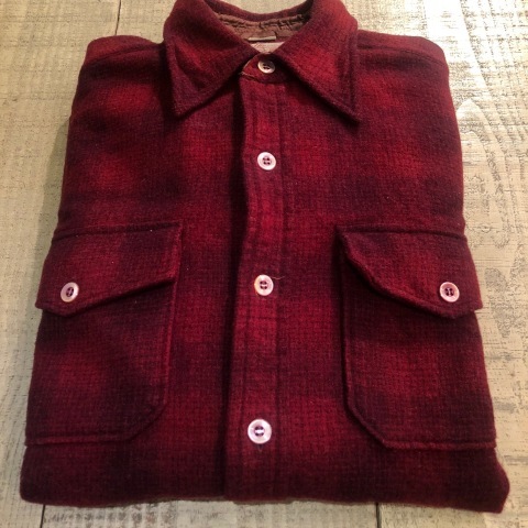 1940-50s \" Elbeco \" 100% virgin WOOL VINTAGE - OMBRE CHECK - マチ付き WORK SHIRTS ._d0172088_19153963.jpg