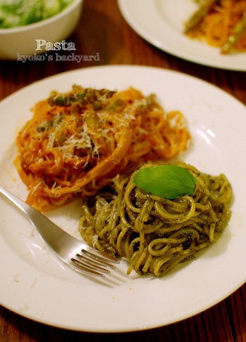 2種類パスタ+サラダ_b0253205_12114583.jpg