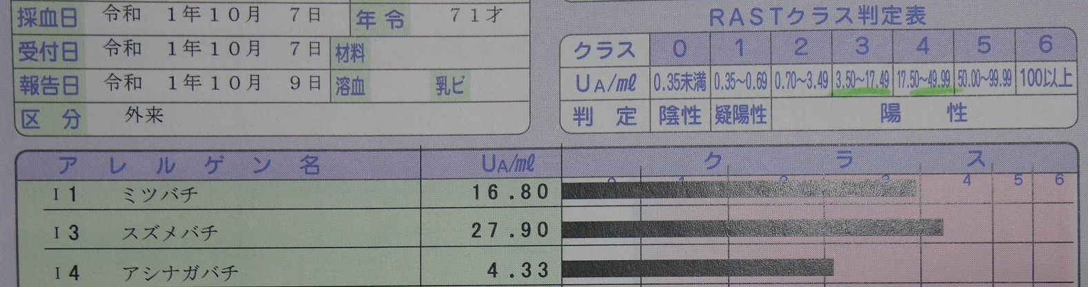 ヤバイ、ハチアレルギー検査は陽性！10・15_c0014967_10430432.jpg