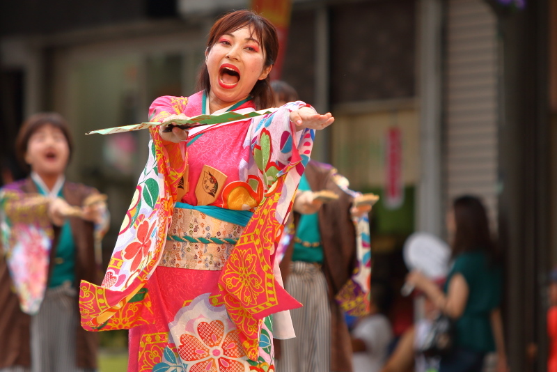 第66回よさこい祭り 本番2日目 愛宕競演場 奈良市役所チーム八重櫻 その1_a0077663_18214615.jpg