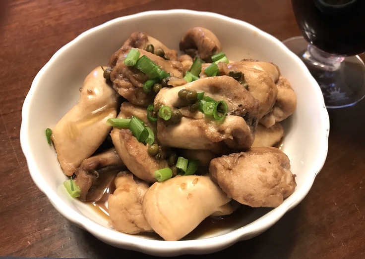 鮭の白子煮で一杯やってます♪_c0212604_8523141.jpg
