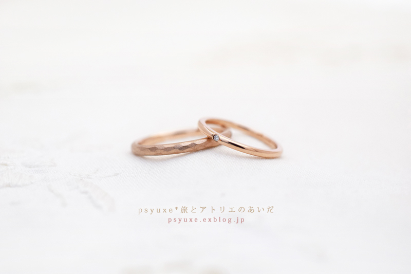 優しい雰囲気のご結婚指輪・K18ピンクゴールド・ダイアモンド*大阪府 Y 様 & H 様_e0131432_10375645.jpg