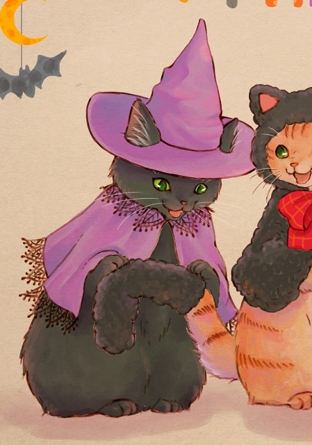 みんなでハロウィンパーティーへ♪ーLauraのイラスト_d0025294_18185716.jpg