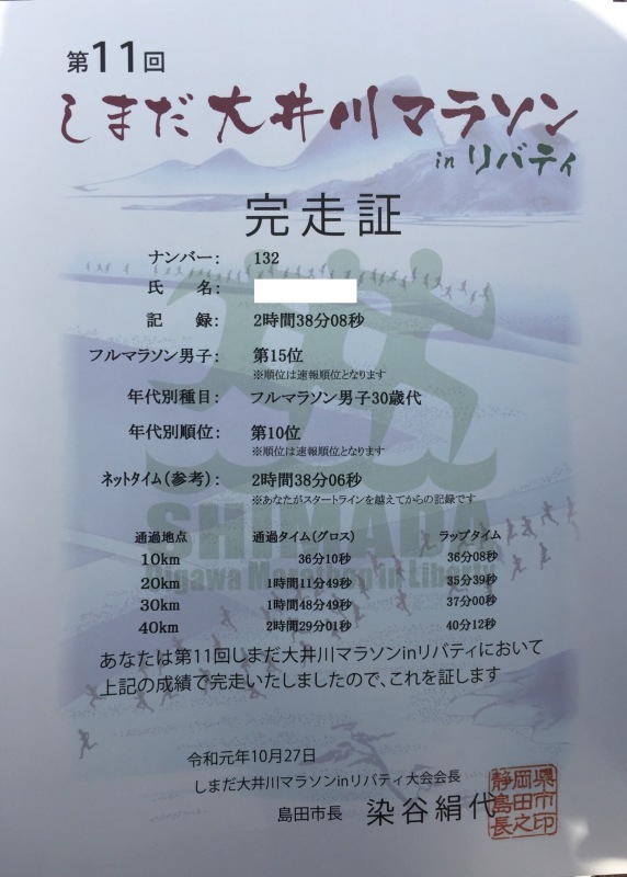 【結果】しまだ大井川マラソン_f0310282_13240529.jpeg