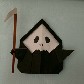折り紙で がいこつおばけ こどものじかん