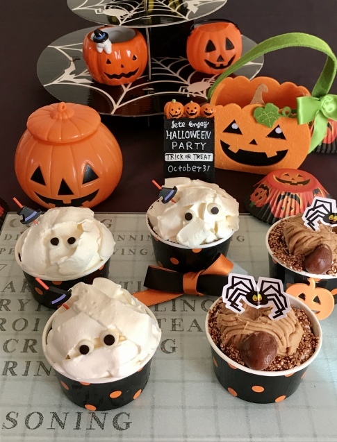 ハロウインに・・ミイラ男のカップケーキ☆_e0141159_14370406.jpeg