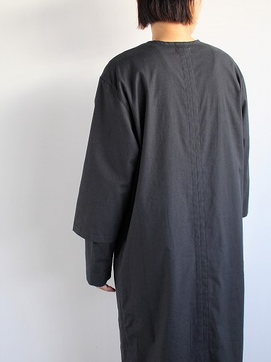 THE HINOKI　Cotton Nep Parachute Cloth layered Sleeve PO Dress / Black_b0139281_14155279.jpg