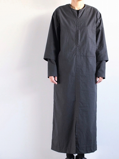 THE HINOKI　Cotton Nep Parachute Cloth layered Sleeve PO Dress / Black_b0139281_1415937.jpg