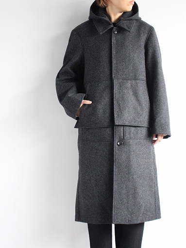 THE HINOKI　Wool Melton Hooded Coat / Dark Gray_b0139281_16364415.jpg