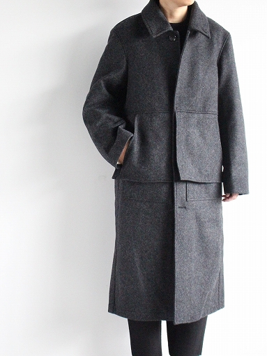 THE HINOKI　Wool Melton Hooded Coat / Dark Gray_b0139281_16385450.jpg