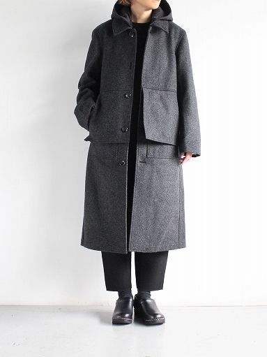 THE HINOKI　Wool Melton Hooded Coat / Dark Gray_b0139281_1639842.jpg