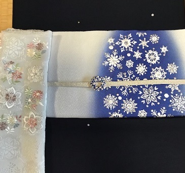 商品紹介・Xmasにも・雪の結晶刺繍名古屋帯・刺繍帯揚。_f0181251_16582017.jpg