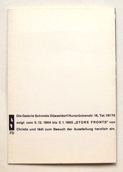 クリストとジャン＝クロード『The Gates』Christo 直筆サイン クリスト・ヤヴァシェフの案内状「Store Front」(1964
