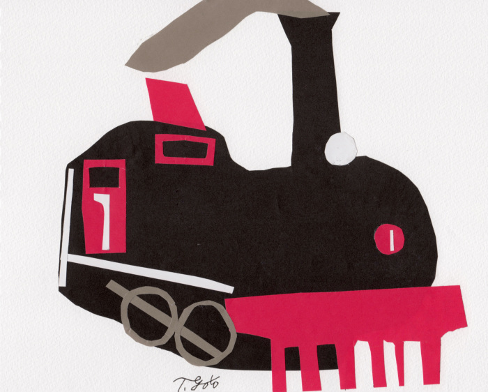 機関車 切り絵おやじ