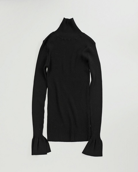 免税物品 TODAYFUL flarecuffs ブラック Knit Rib ニット/セーター