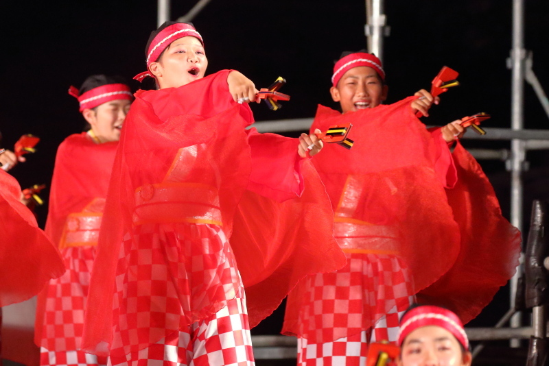 第66回よさこい祭り 後夜祭 上町よさこい鳴子連 その1_a0077663_17375057.jpg