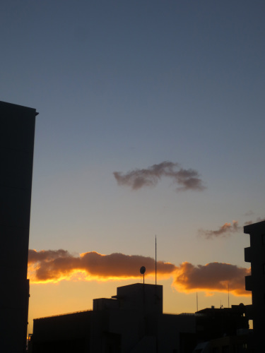 ■飛行機雲とぶっちぎり女性ウォーカー――週替わりの夕暮れ［11/14-17］_d0190217_21414077.jpg