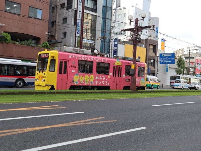 藤田八束の鉄道写真@鹿児島市内を楽し気に走る人気の路面電車たち、南国の路面電車は楽しいラッピング・・・ガーデニングも楽しい_d0181492_23135586.jpg