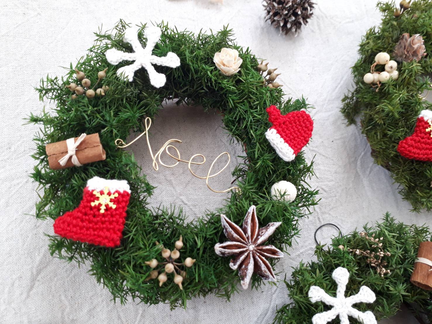 コラボ☆ミニクリスマスリース : Nico ちいさな編み物たち