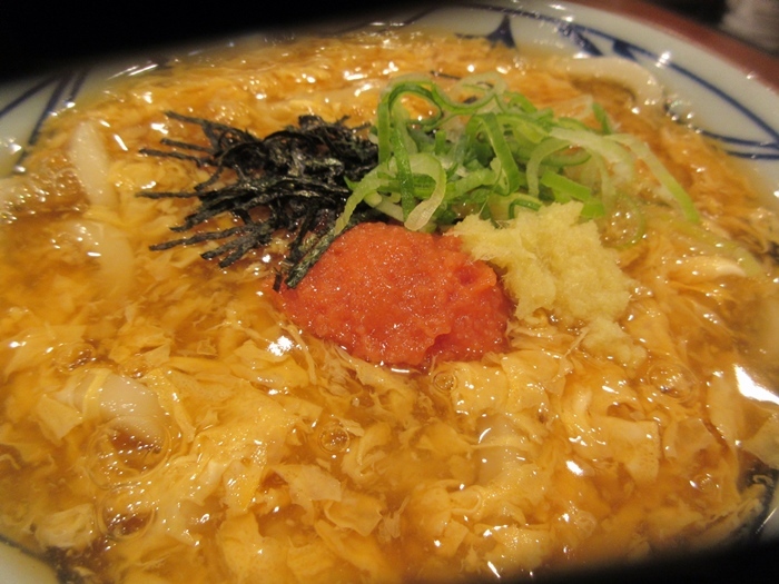 丸亀製麺 明太玉子あんかけと紅ショウガのかき揚げ お散歩アルバム 初夏の賑わい 丸亀製麺 明太玉子あんかけと紅ショウガのかき揚げ お散歩アルバム 初夏の賑わい