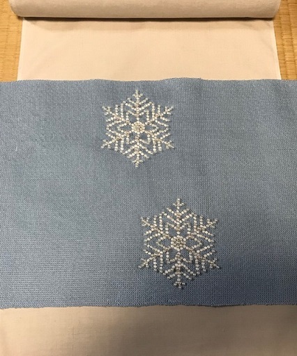 商品紹介・貴久樹パール雪の結晶八寸Xmas・藤井絞羽織。_f0181251_17434775.jpg