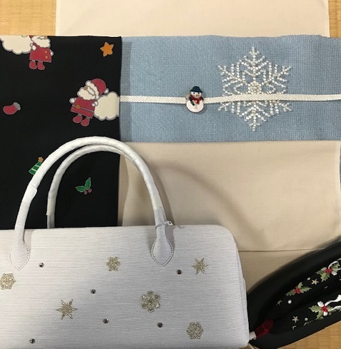 商品紹介・貴久樹パール雪の結晶八寸Xmas・藤井絞羽織。_f0181251_17465071.jpg